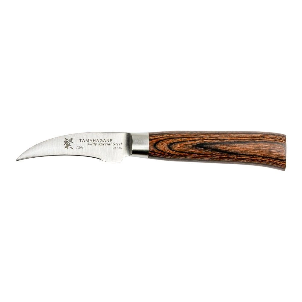 Tamahagane San Tsubame Wood 7cm Peeling Knife (SN-1110) 3 Tamahagane San Tsubame Wood 7cm Peeling Knife (SN-1110)