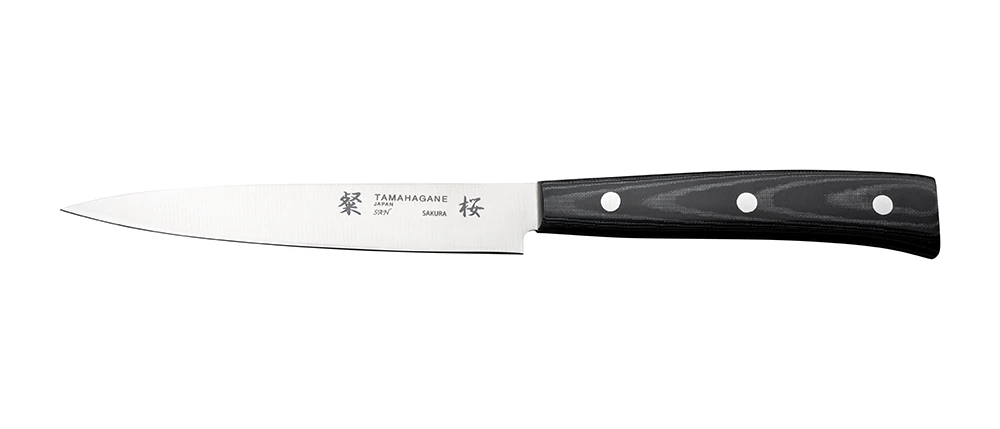 Tamahagane San Sakura 12cm Utility Knife (SNS-1132) 3 Tamahagane San Sakura 12cm Utility Knife (SNS-1132)