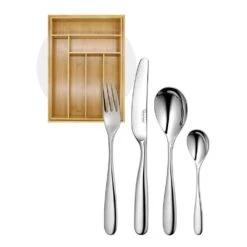 Robert Welch Stanton Bright Cutlery 24 Piece Set With Free Small Cutlery Tray