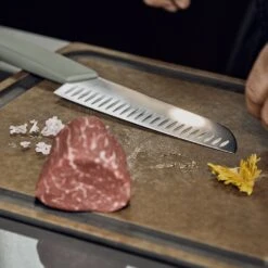 Victorinox Swiss Modern 17cm Santoku Knife Fluted Edge Black (6905317KB) 9 Victorinox Swiss Modern 17cm Santoku Knife Fluted Edge Black (6905317KB) -Kitchenknives Shop swiss modern colour santoku ls1 1