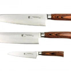 Tamahagane San Tsubame Wood 3 Piece Boxed Knife Set (SN-115816)
