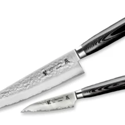 Tamahagane San Tsubame Chef's Starter Knife Set (SNMH-110609) -Kitchenknives Shop tamahagane san tsubame micarta hammered chef s starter knife set