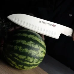 Global Ukon 18cm Hollow Edge Santoku Knife (GU-04) -Kitchenknives Shop ukon lifestyle 16 gu 04