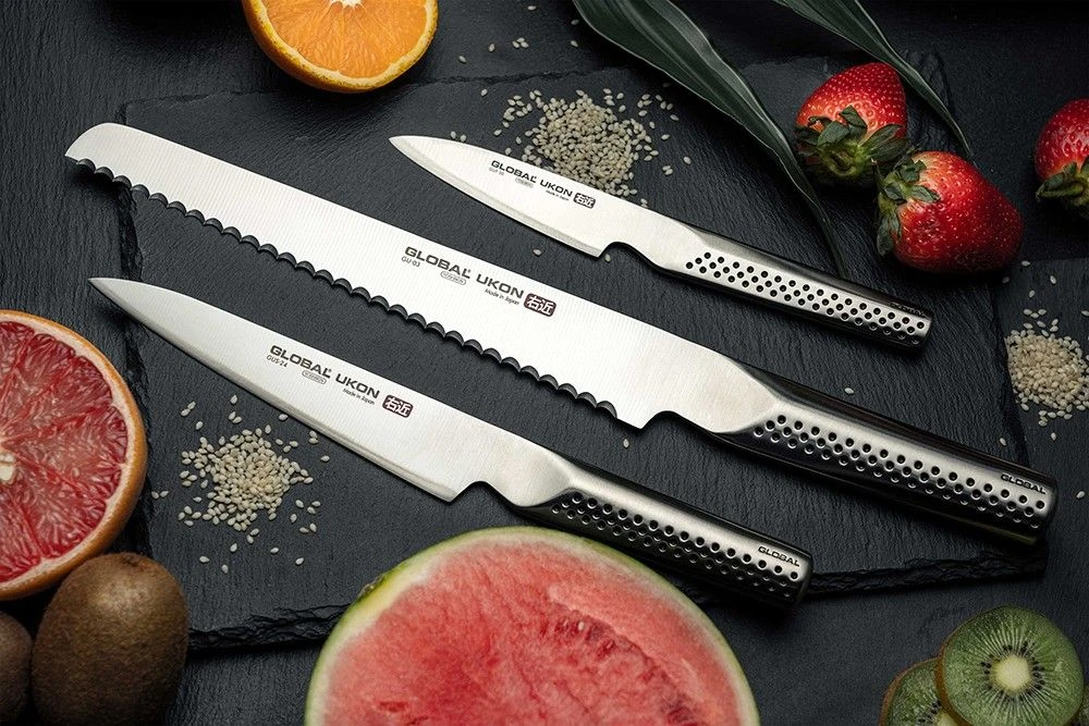Global Ukon 22cm Bread Knife (GU-03) 9 Global Ukon 22cm Bread Knife (GU-03) - Image 7