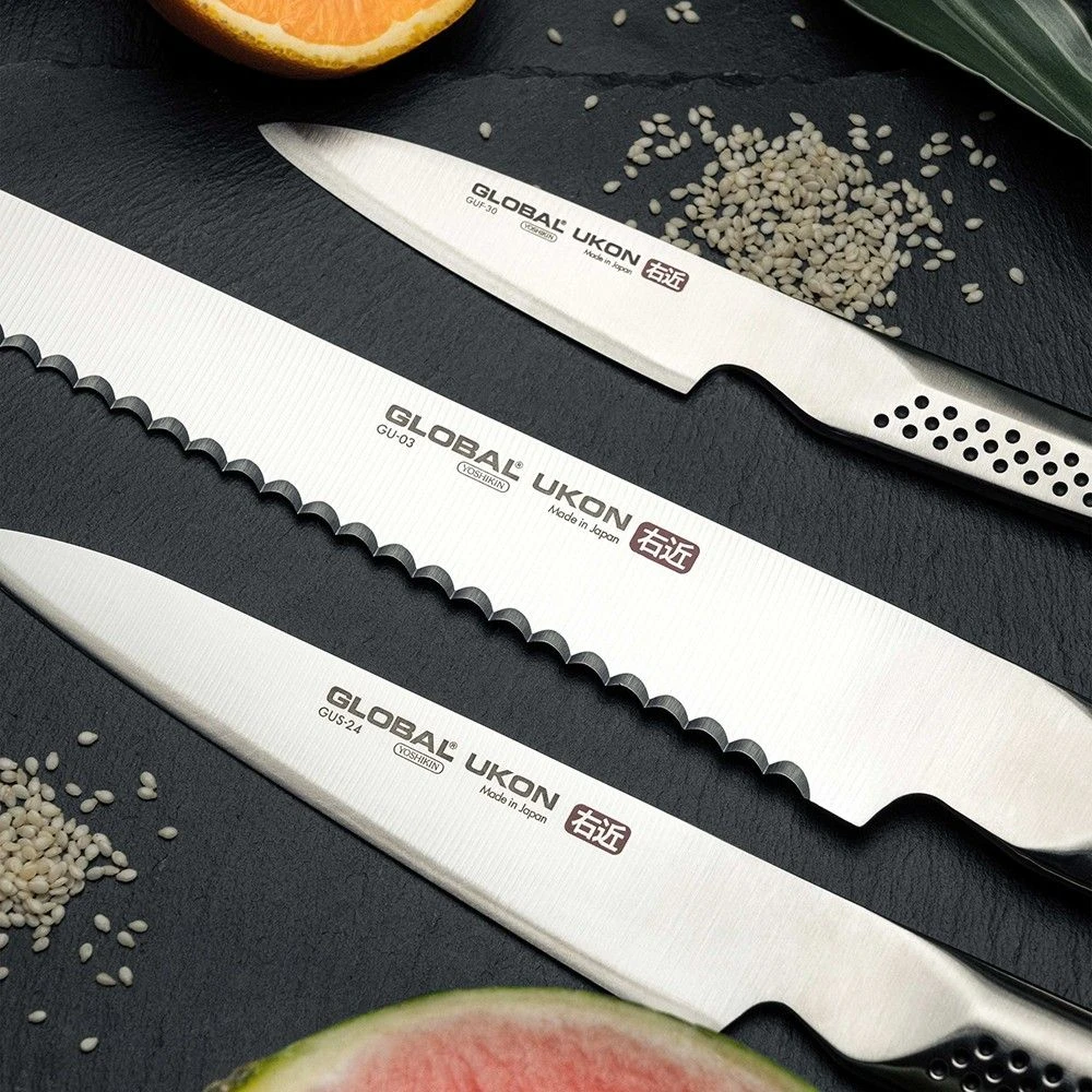 Global Ukon 22cm Bread Knife (GU-03) 11 Global Ukon 22cm Bread Knife (GU-03) - Image 9