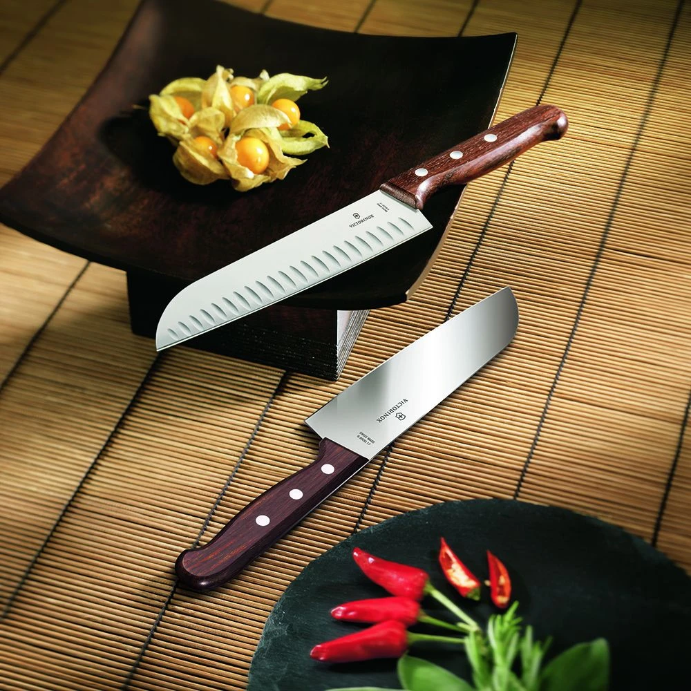 Victorinox Wood 17cm Santoku Knife (6850017G) 4 Victorinox Wood 17cm Santoku Knife (6850017G) - Image 2